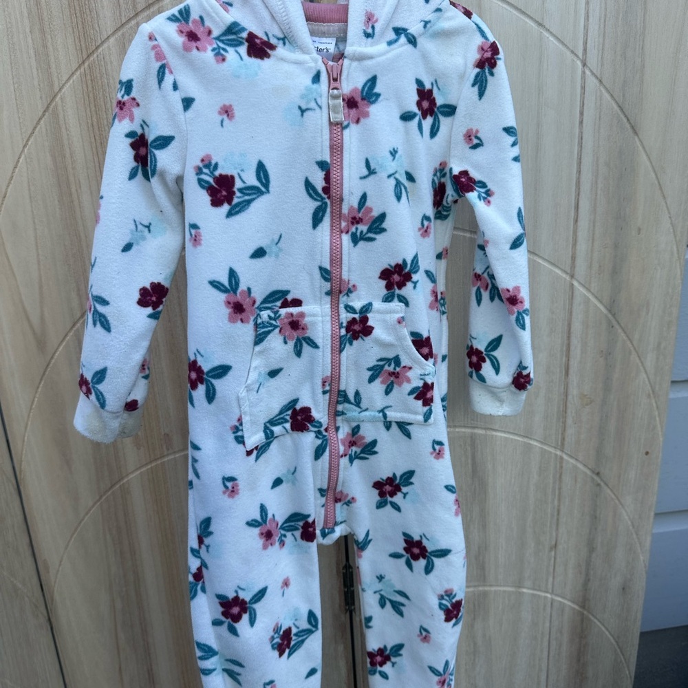 Carter's Cozy Floral Zip-Up Onesie